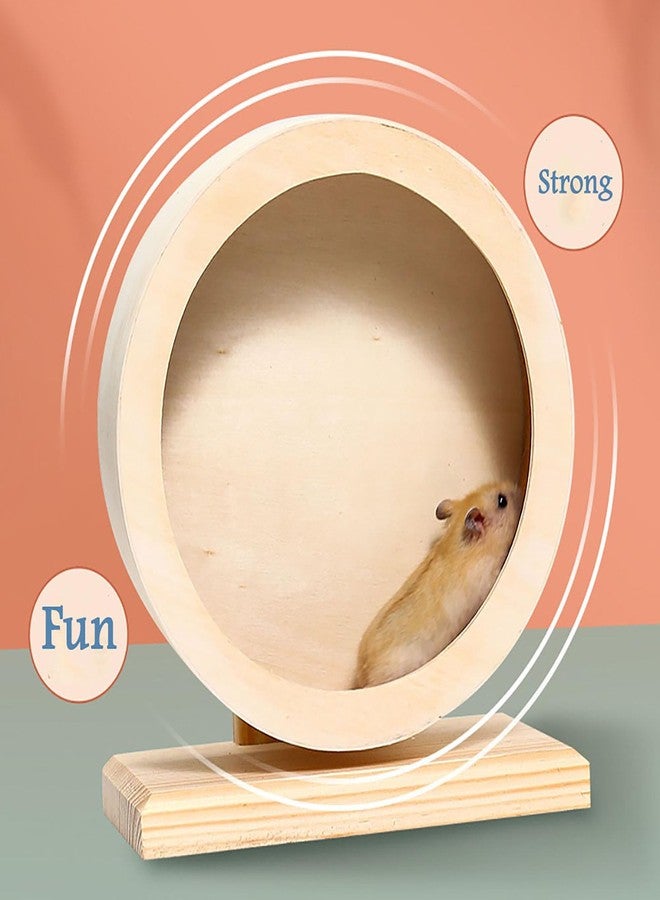OMEM Hamster Exercise Wheel，Small Animals Running Toy Suitable for Rat, Pig, Chinchilla, Gerbil, etc. pet Wooden Harmless, Handmade (L) - Image 3
